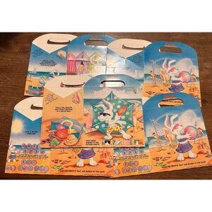 VTG Hardees Kids Meal Box 1989 Beach Bunnies Advertisement Rare Vintage Lot Of 5
